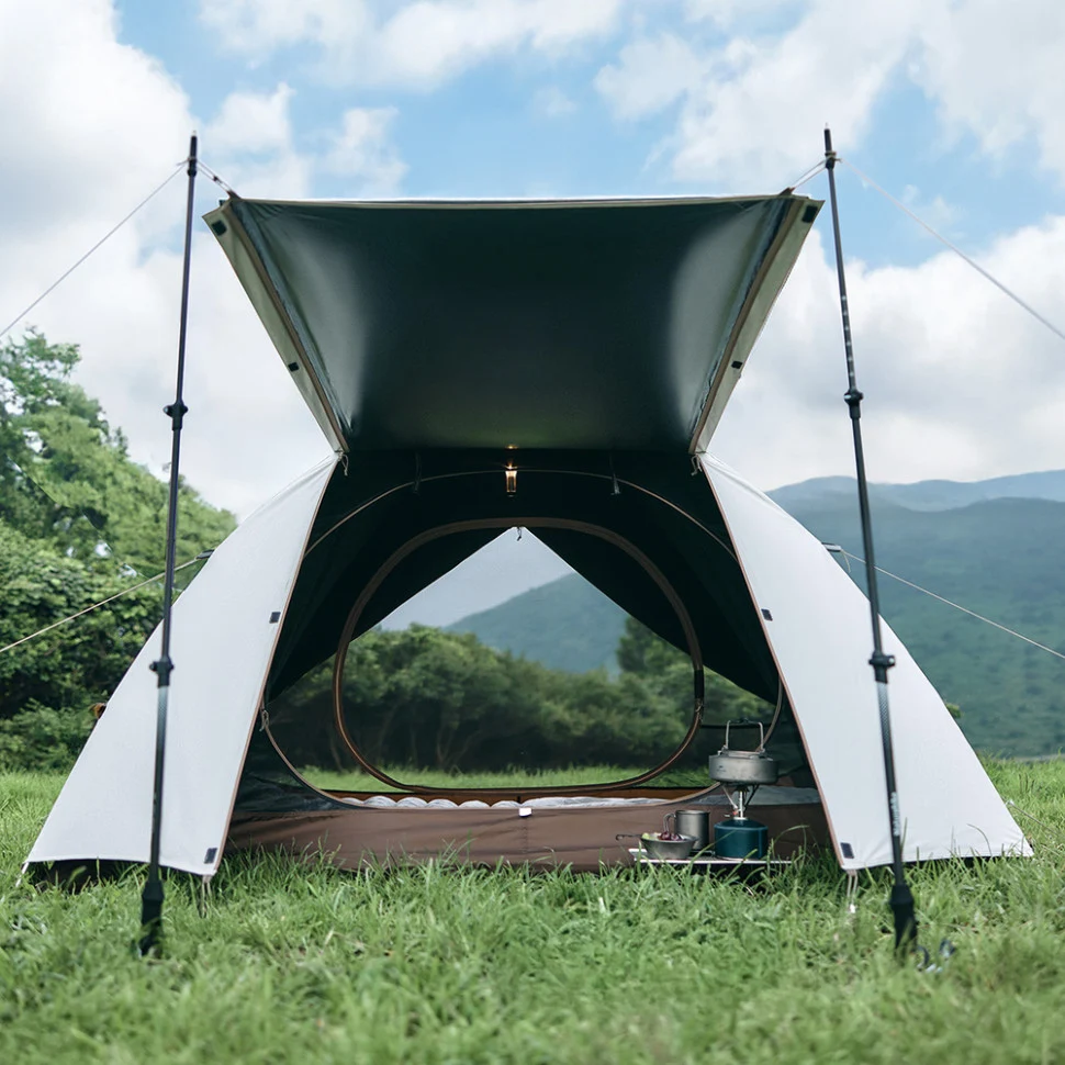 Палатка трехместная Naturehike Greek Style CNK2300ZP024 купольная 220x290x125 см полиэстер светло-кофейный