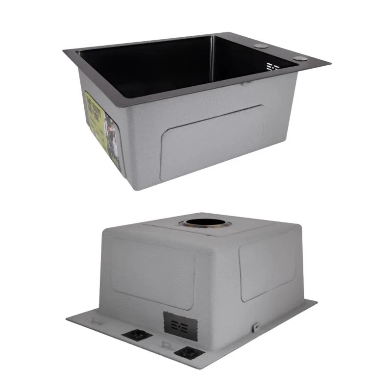 Мийка урізна Lidz H4050 3,0/1,0 мм чорна PVD 1 чаша з корзиною для кухонної мийки