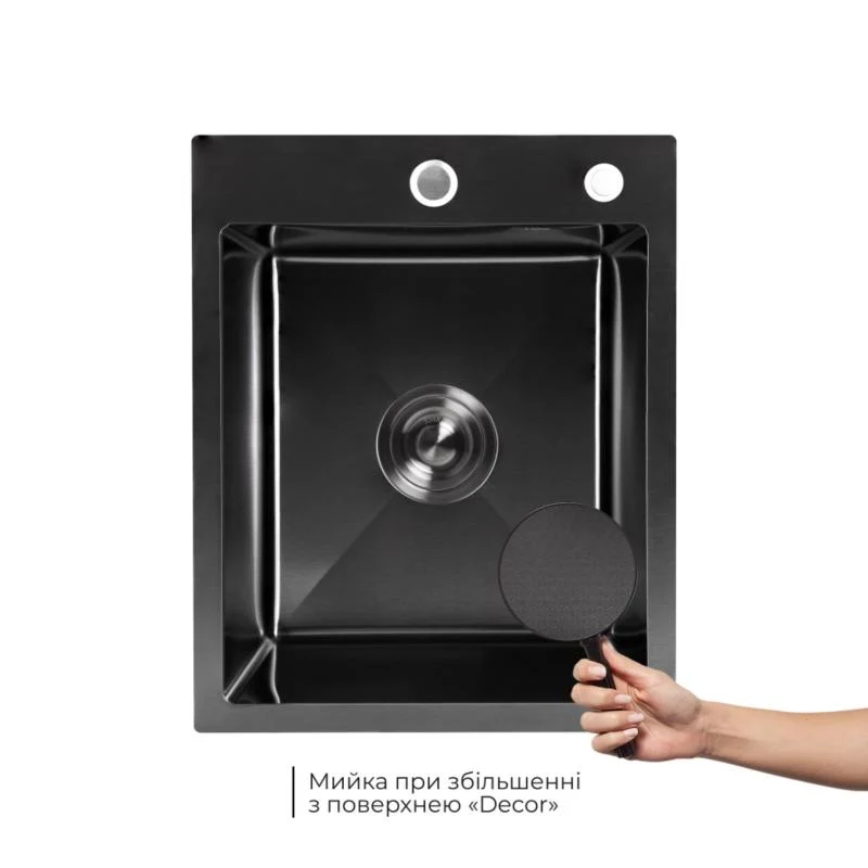 Мийка урізна Lidz H4050 3,0/1,0 мм чорна PVD 1 чаша з корзиною для кухонної мийки