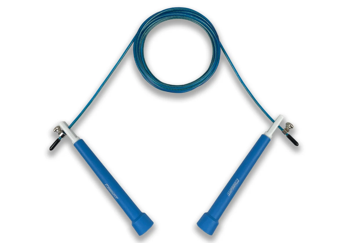 Скакалка швидкісна EasyFit Speed Cable Rope 3 м сталь ПВХ синя
