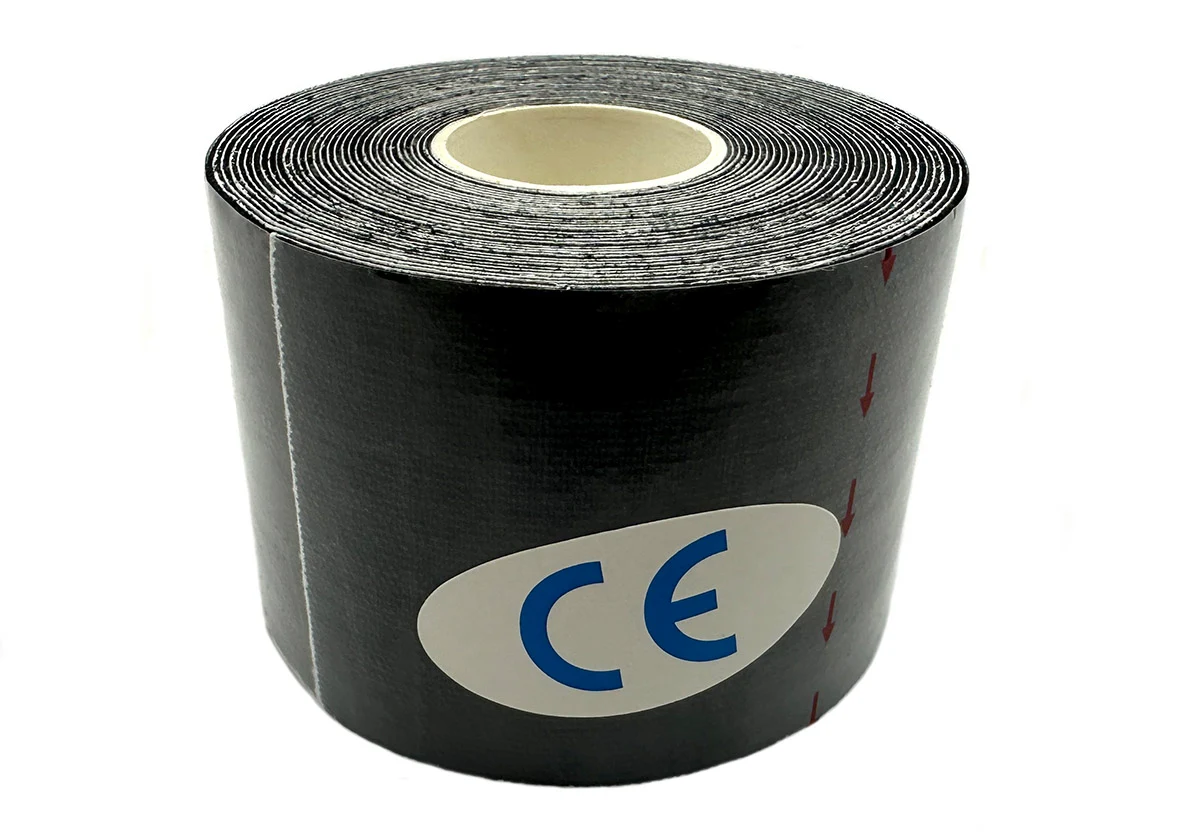 Кінезіологічний тейп EasyFit Kinesio 5 см х 5 м Бавовна + спандекс Чорний