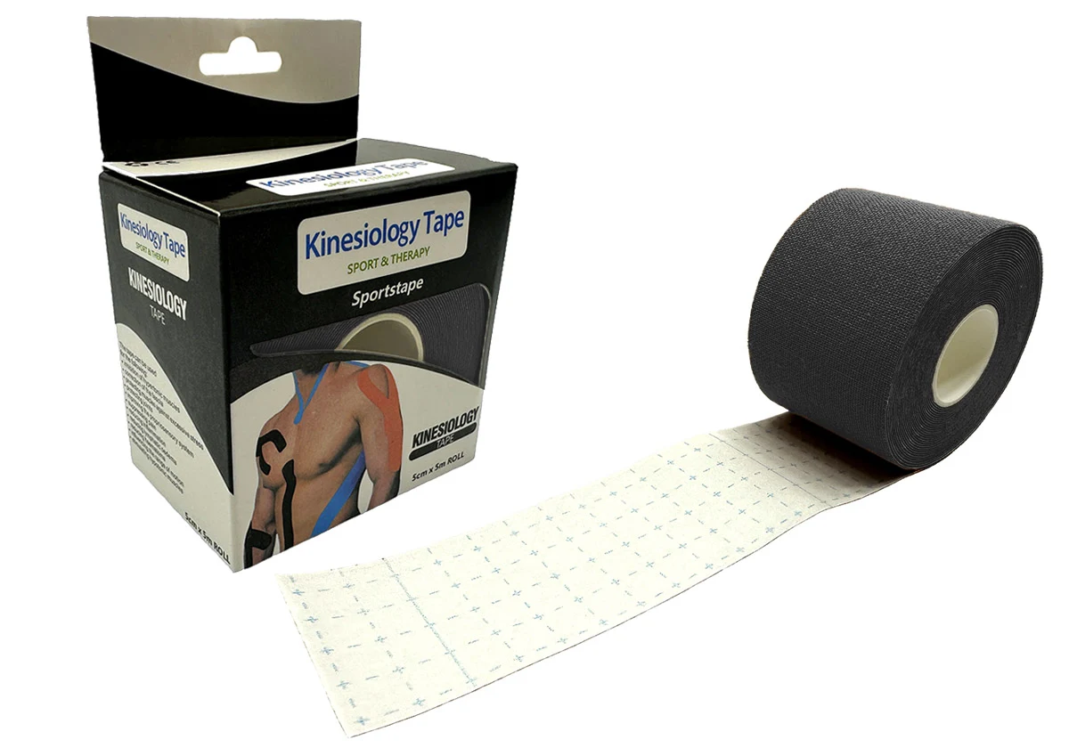 Кінезіологічний тейп EasyFit Kinesio 5 см х 5 м Бавовна + спандекс Чорний
