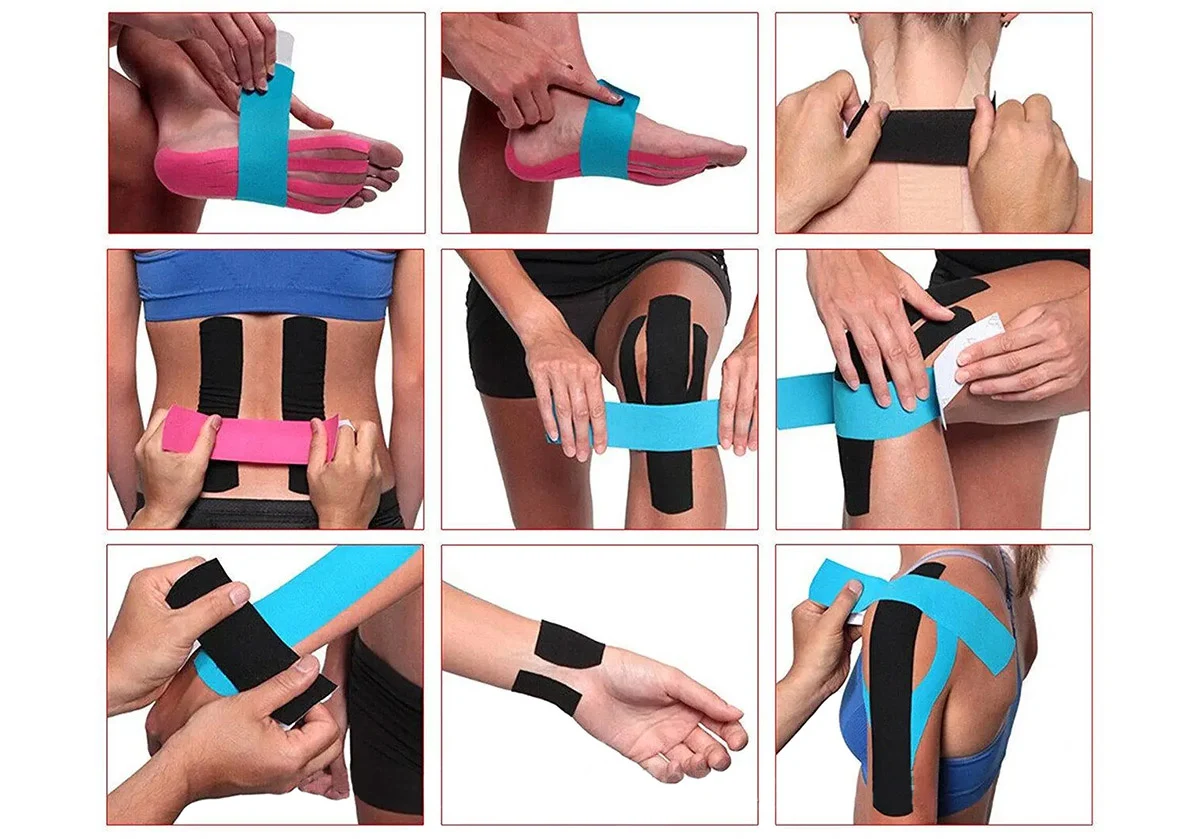 Кінезіологічний тейп EasyFit Kinesio 5 см х 5 м Бавовна + спандекс Чорний