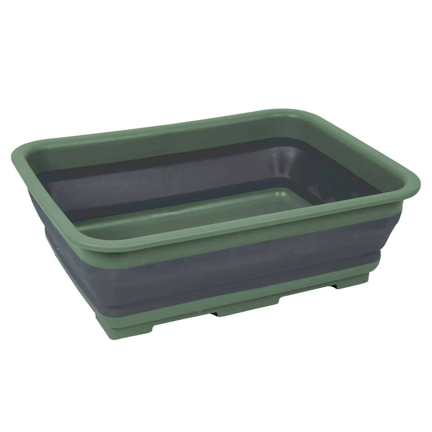 Складний таз Bo-Camp Washing Bowl 7 л силікон/пластик 370x280x130 мм сірий/зелений