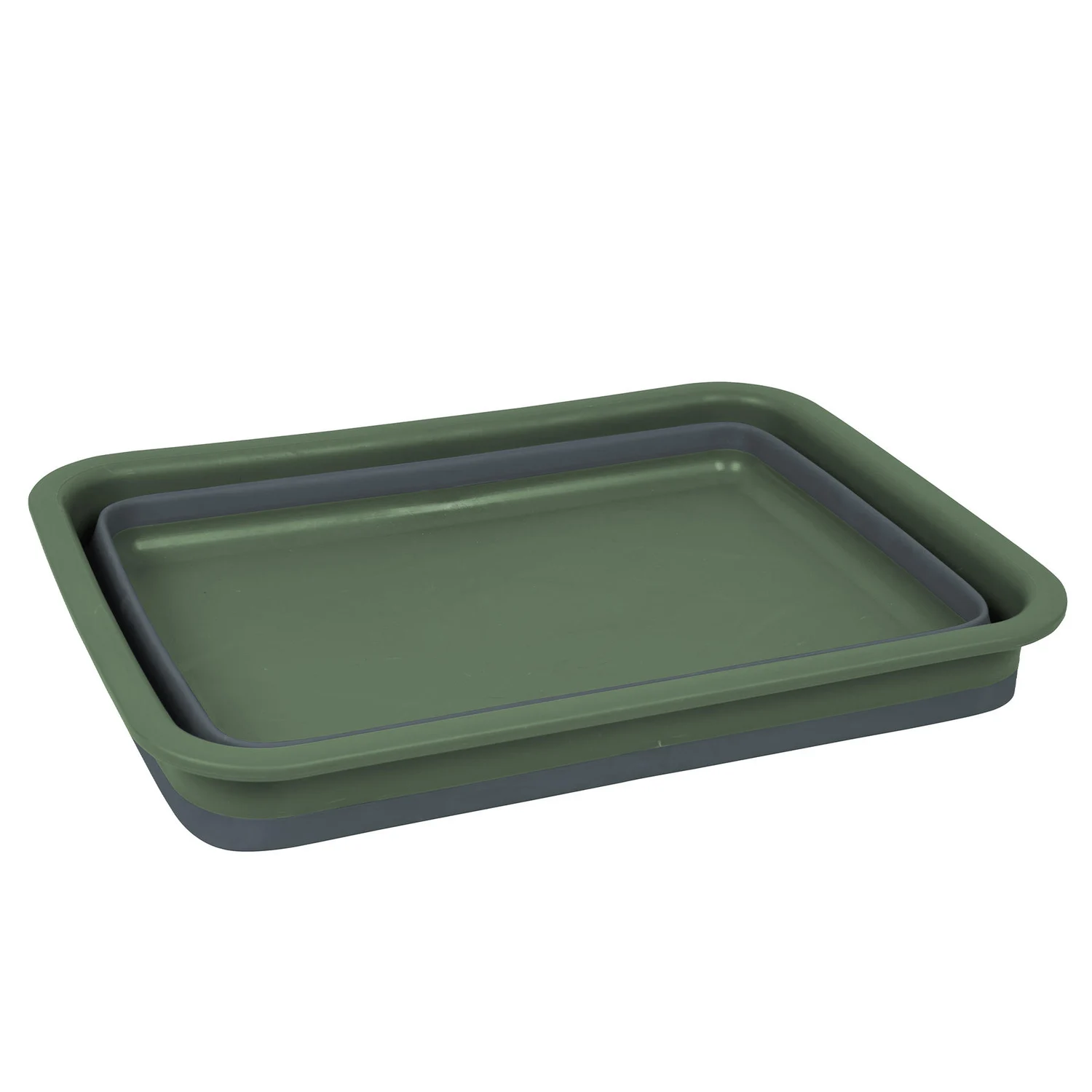 Складний таз Bo-Camp Washing Bowl 7 л силікон/пластик 370x280x130 мм сірий/зелений