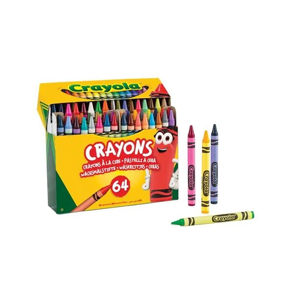 Набір воскової крейди Crayola Crayons 64 кольори 64 шт двічі обернуті для довговічності
