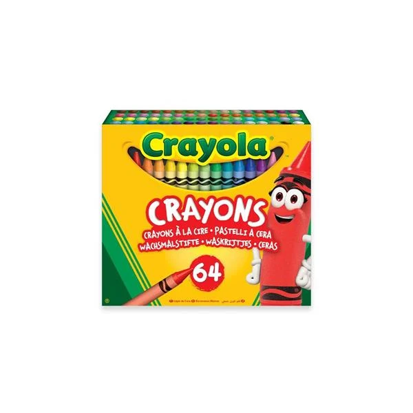 Набір воскової крейди Crayola Crayons 64 кольори 64 шт двічі обернуті для довговічності