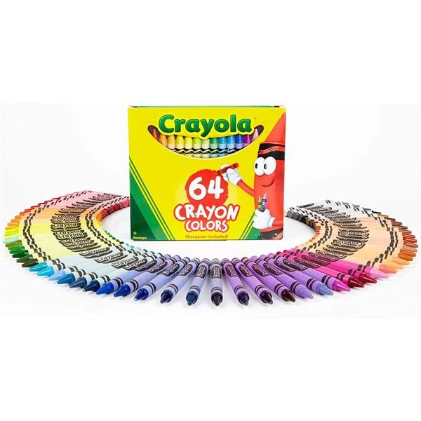 Набір воскової крейди Crayola Crayons 64 кольори 64 шт двічі обернуті для довговічності