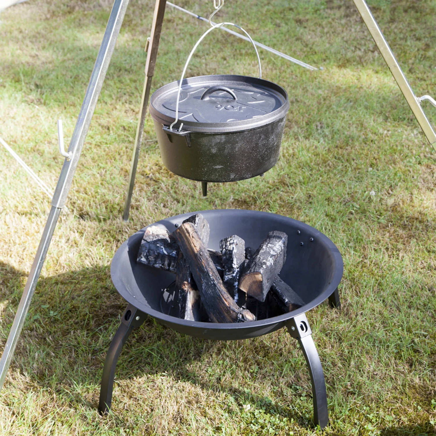 Гриль вугільний Bo-Camp Firebowl Harrow 500х500х300 мм сталь чорний