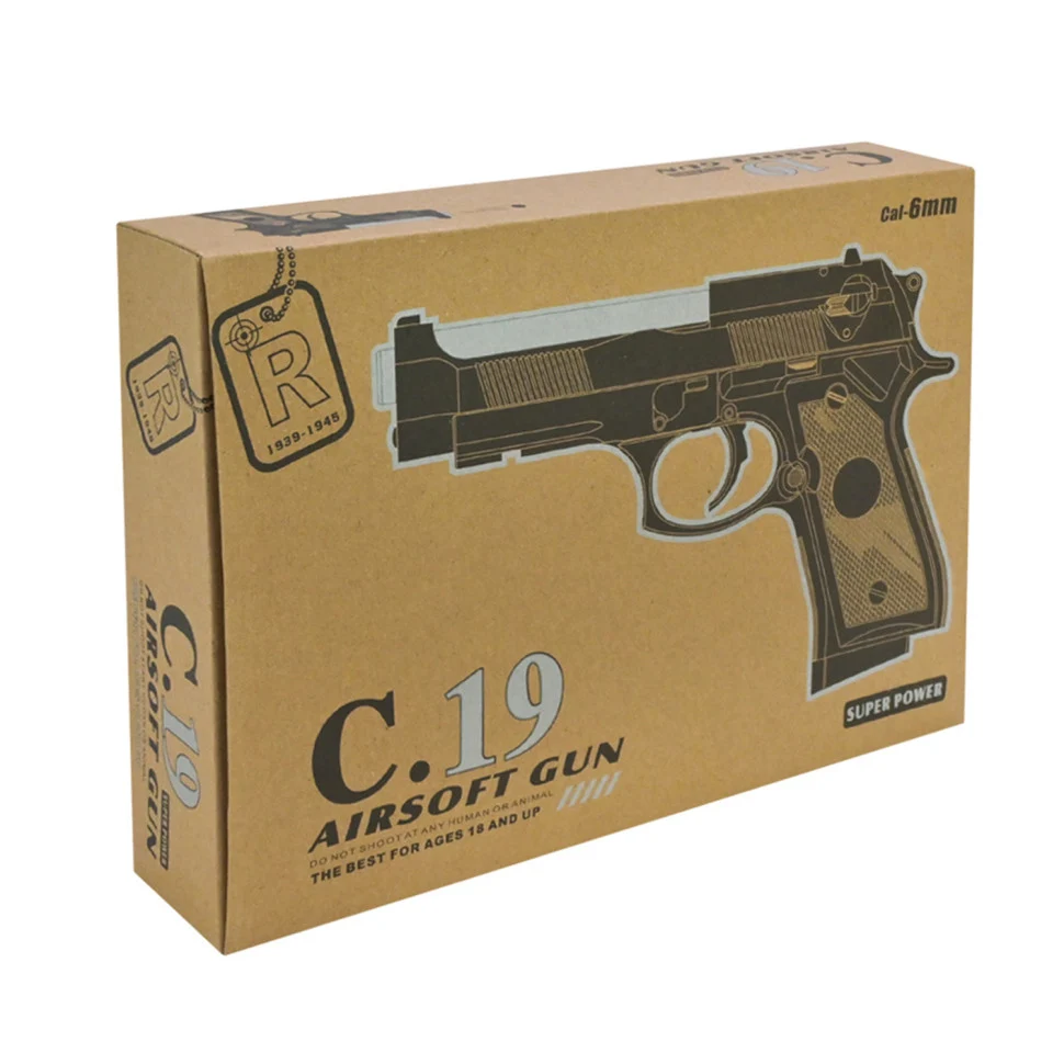 Детский игровой пистолет C19 механический 19x3x13,5 см металл/пластик