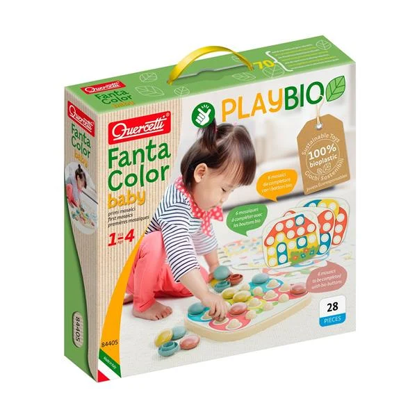 Дитяча мозаїка Quercetti Play Bio Fanta Color Baby 21 елемент біокомпозитний матеріал різнобарвний