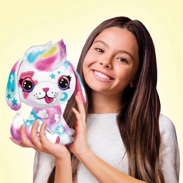 Набір для творчості Airbrush Plush Цуценя 1 м’яка іграшка 1 аерограф 4 маркери 120 трафетів пластик різнобарвний