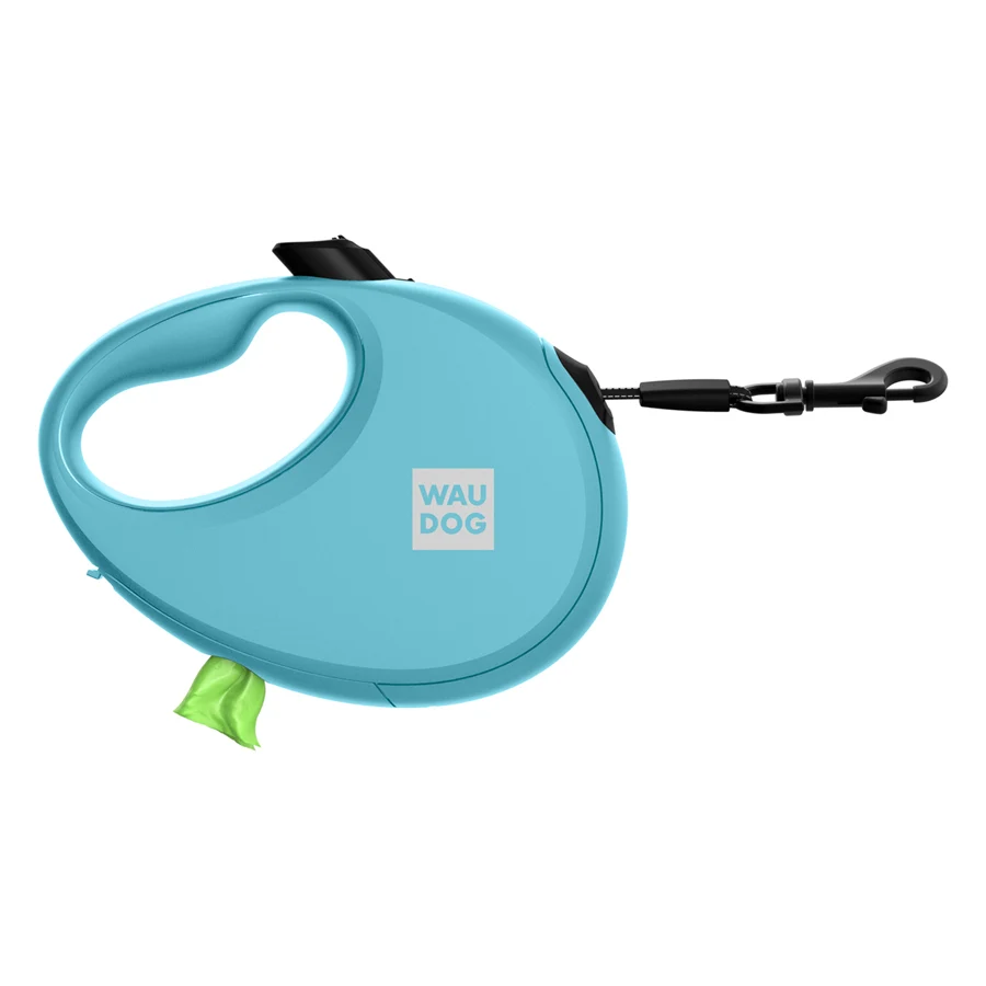 Повідець-рулетка WAUDOG R-leash S 3 м пластиковий блакитний до 12 кг