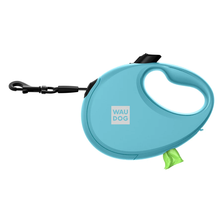 Повідець-рулетка WAUDOG R-leash S 3 м пластиковий блакитний до 12 кг
