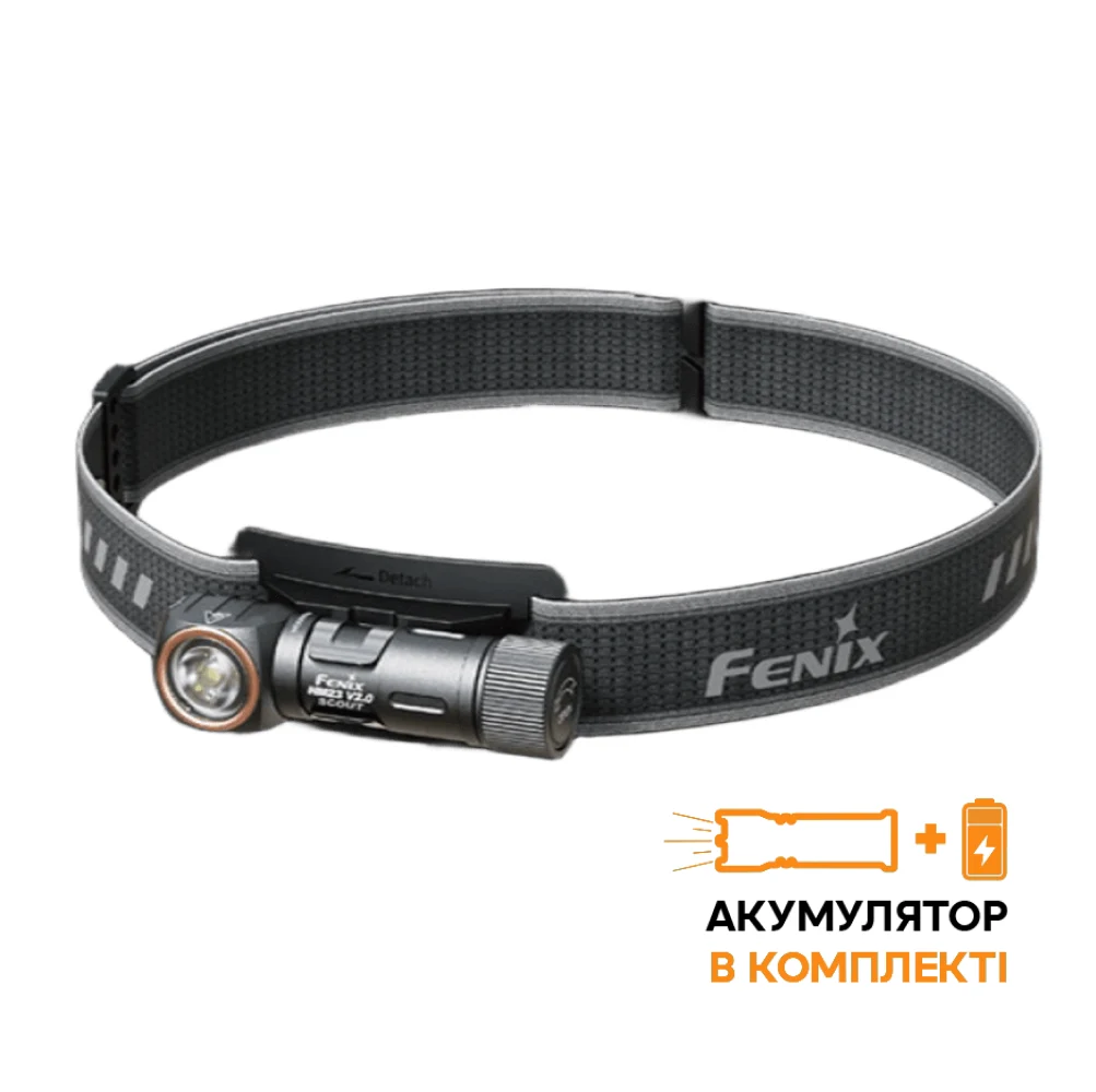 Фонарь налобный тактический Fenix Scout HM23 V2.0 200 лм алюминий черный 73,6х36х30 мм