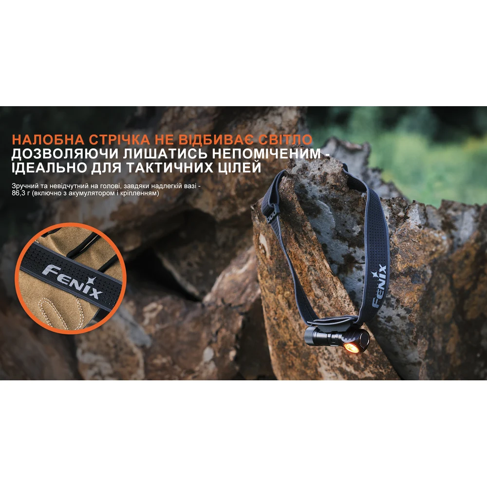 Фонарь налобный тактический Fenix Scout HM23 V2.0 200 лм алюминий черный 73,6х36х30 мм