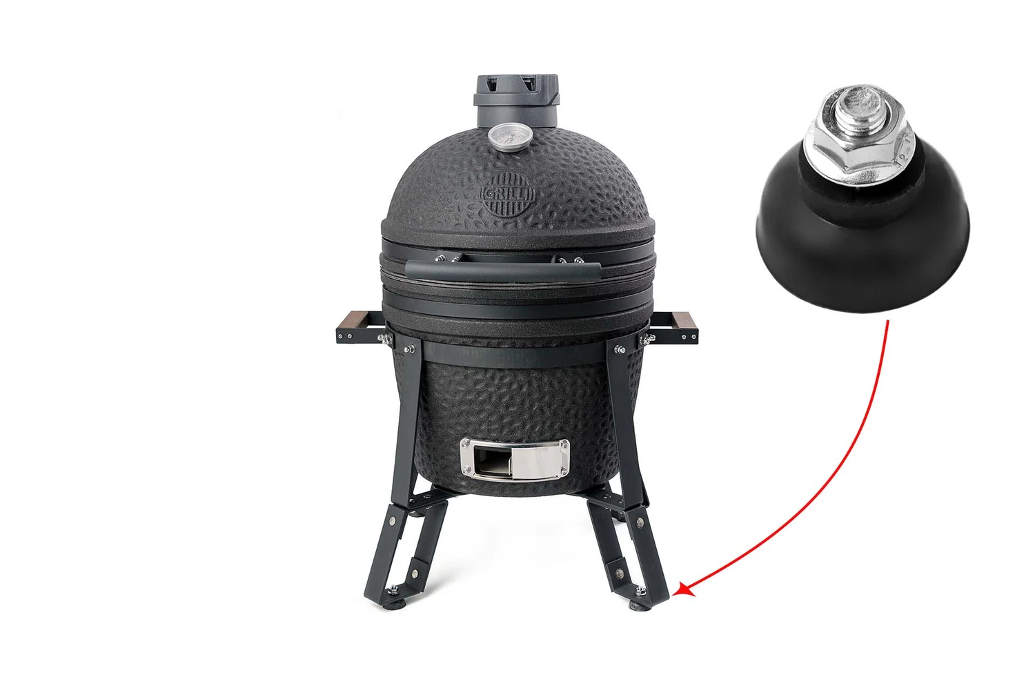 Набір накладок для гриля GRILLI Kamado S 3,5х3,5х3,5 см гума, нержавіюча сталь