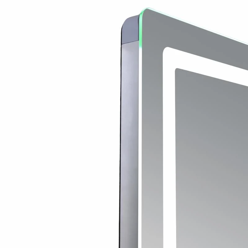 Дзеркало настінне Qtap Mideya 800х600 з годинником LED-підсвічуванням антизапотіванням біле