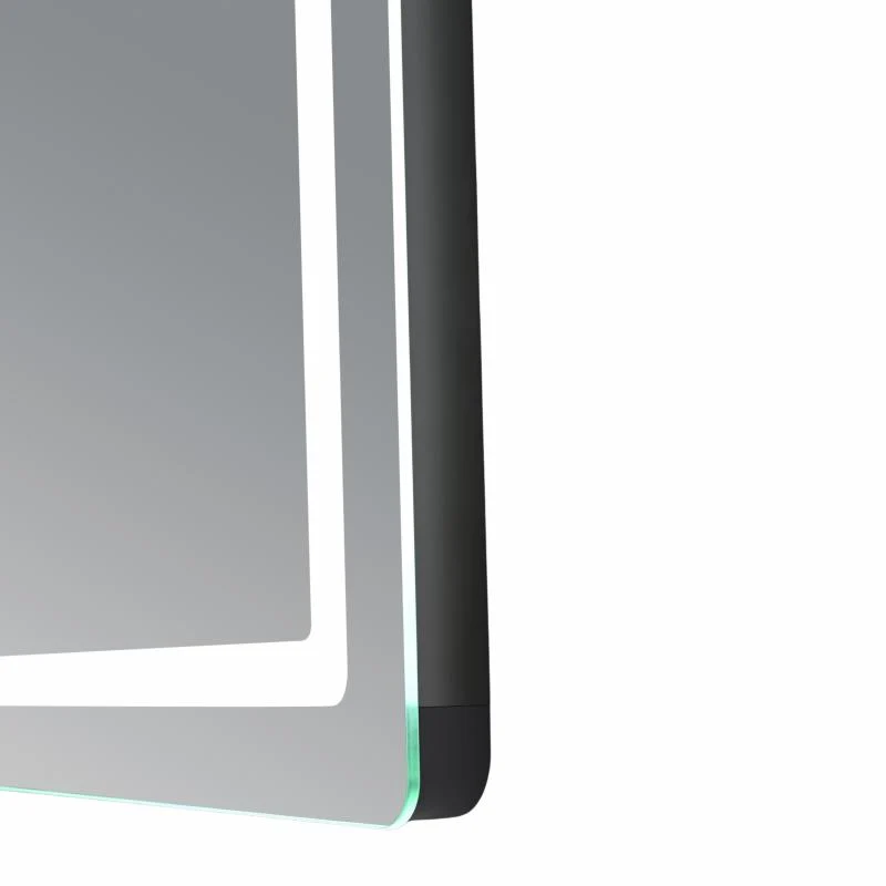 Дзеркало настінне Qtap Mideya 800х600 з годинником LED-підсвічуванням антизапотіванням біле