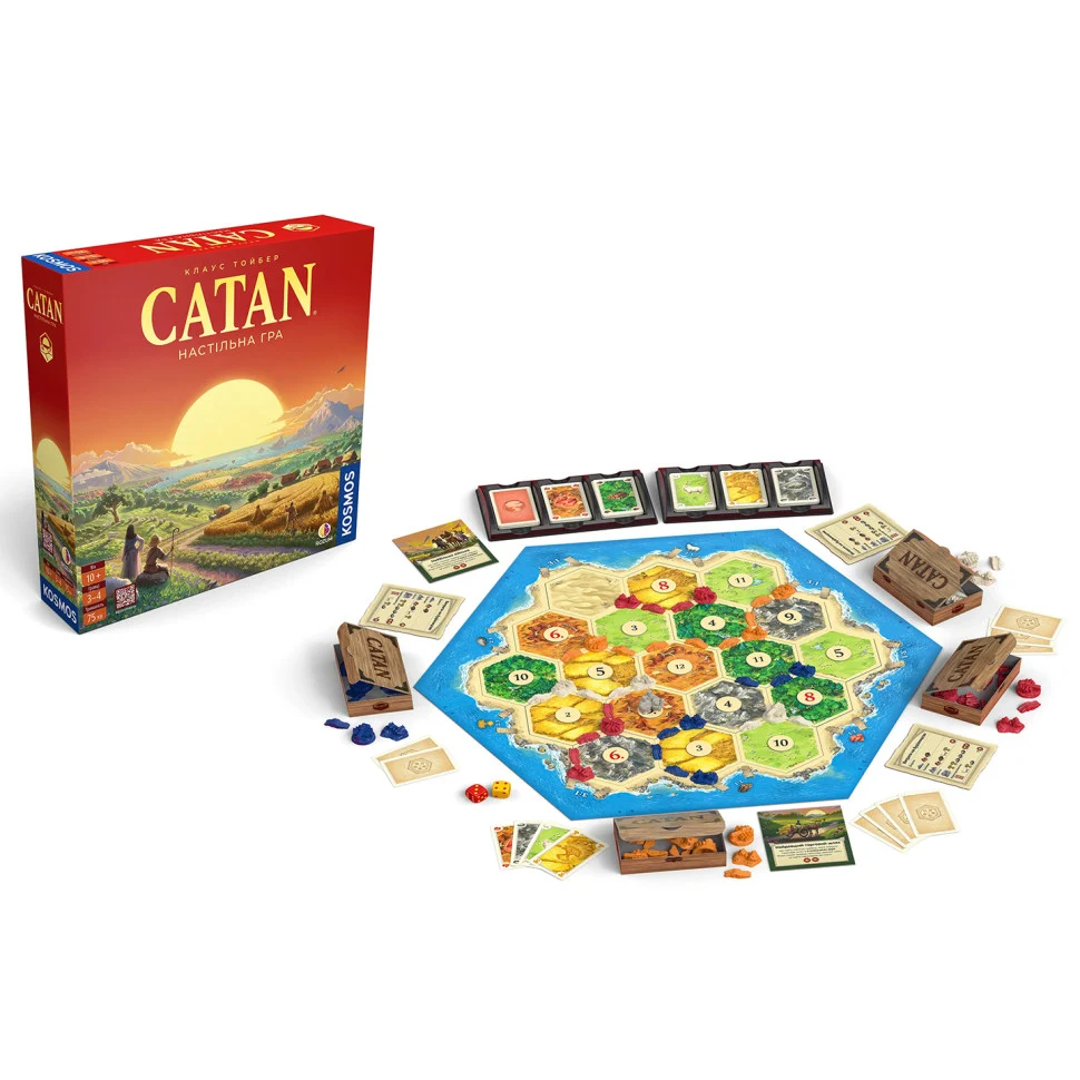 Настольная стратегическая игра CATAN R100UA для 3-4 игроков от 10 лет картон