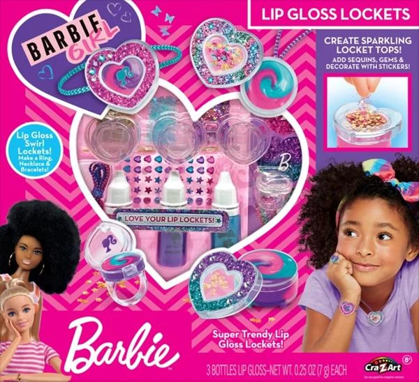 Косметичний набір Cra-Z-Art Barbie Sparkle Lockets для губ з кулонами 34068CRA