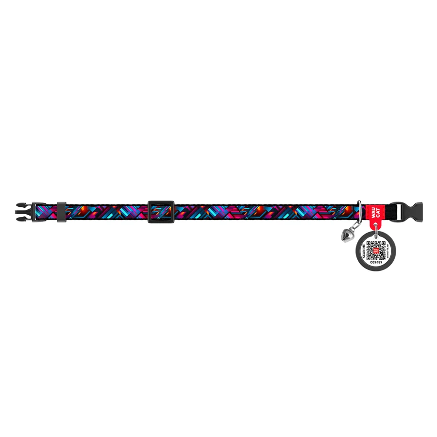Нашийник WAUCAT Nylon XS 10 мм 20-30 см Нейлон Нескінченні світи з QR паспортом