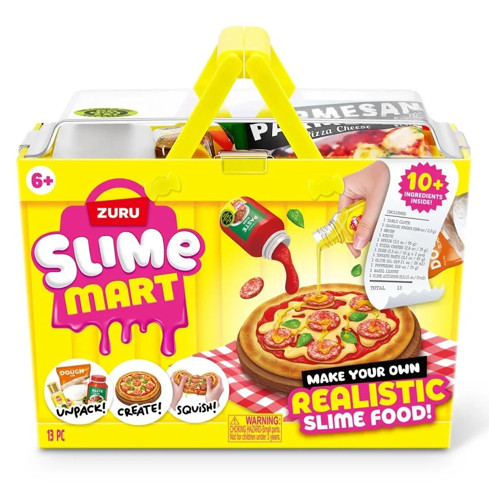 Ігровий набір для творчості Slime Mart 15905B Піца слайм 2 декоративних порошка різнобарвний
