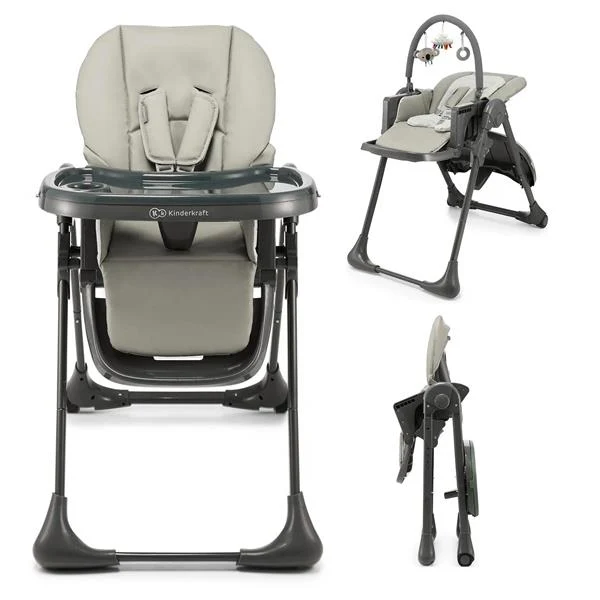Стільчик для годування Kinderkraft Tummie сірий 55,5х64,5х101 см сталь, пластик