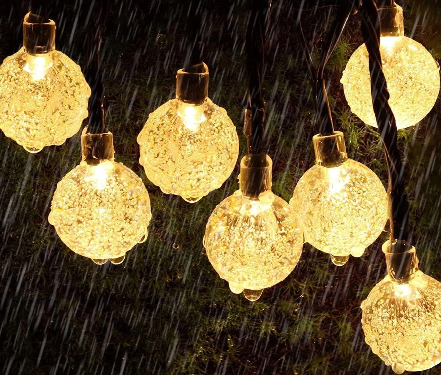 Сонячна гірлянда 50 LED-кульок SuperLED Soli 9,5 м тепле біле IP44