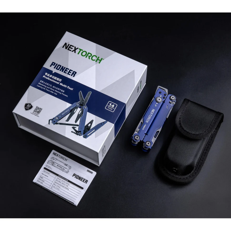 Мультитул Nextorch Pioneer MT20 14 функцій нержавіюча сталь 109х39х28 мм синій