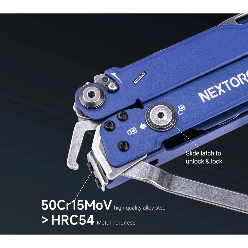 Мультитул Nextorch Pioneer MT20 14 функцій нержавіюча сталь 109х39х28 мм синій