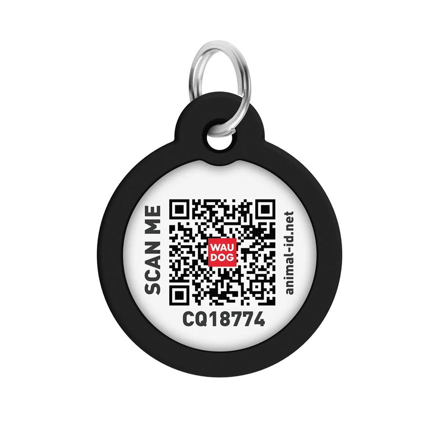 Адресник WAUDOG Smart ID з QR паспортом металевий Д 30 мм Леопард