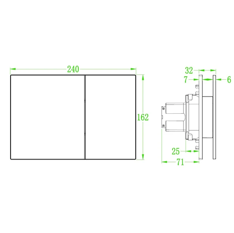 Панель змиву Koer KT-0610-12 240x160x32 мм пластикова матове золото