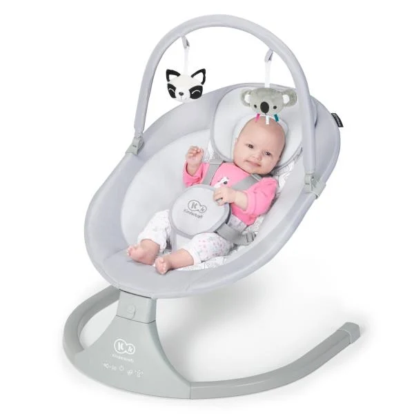 Шезлонг-гойдалка Kinderkraft Luli 55,5x61,5x51,5 см сталь, поліестер, сірий
