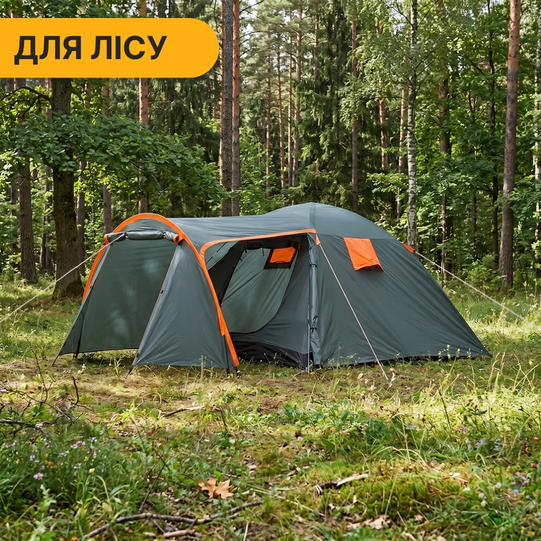 Намет LEOBRO Pro Camp Haki тримісний водонепроникний 405x215x170 см скловолокно