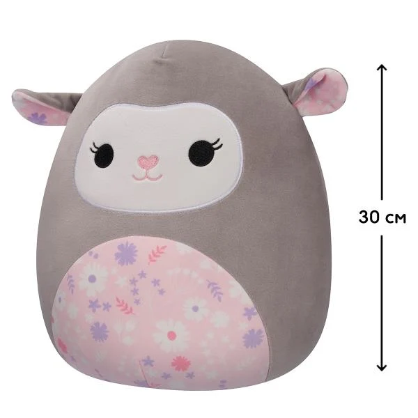 М'яка іграшка Squishmallows Ягня 30 см Плюш Сірий