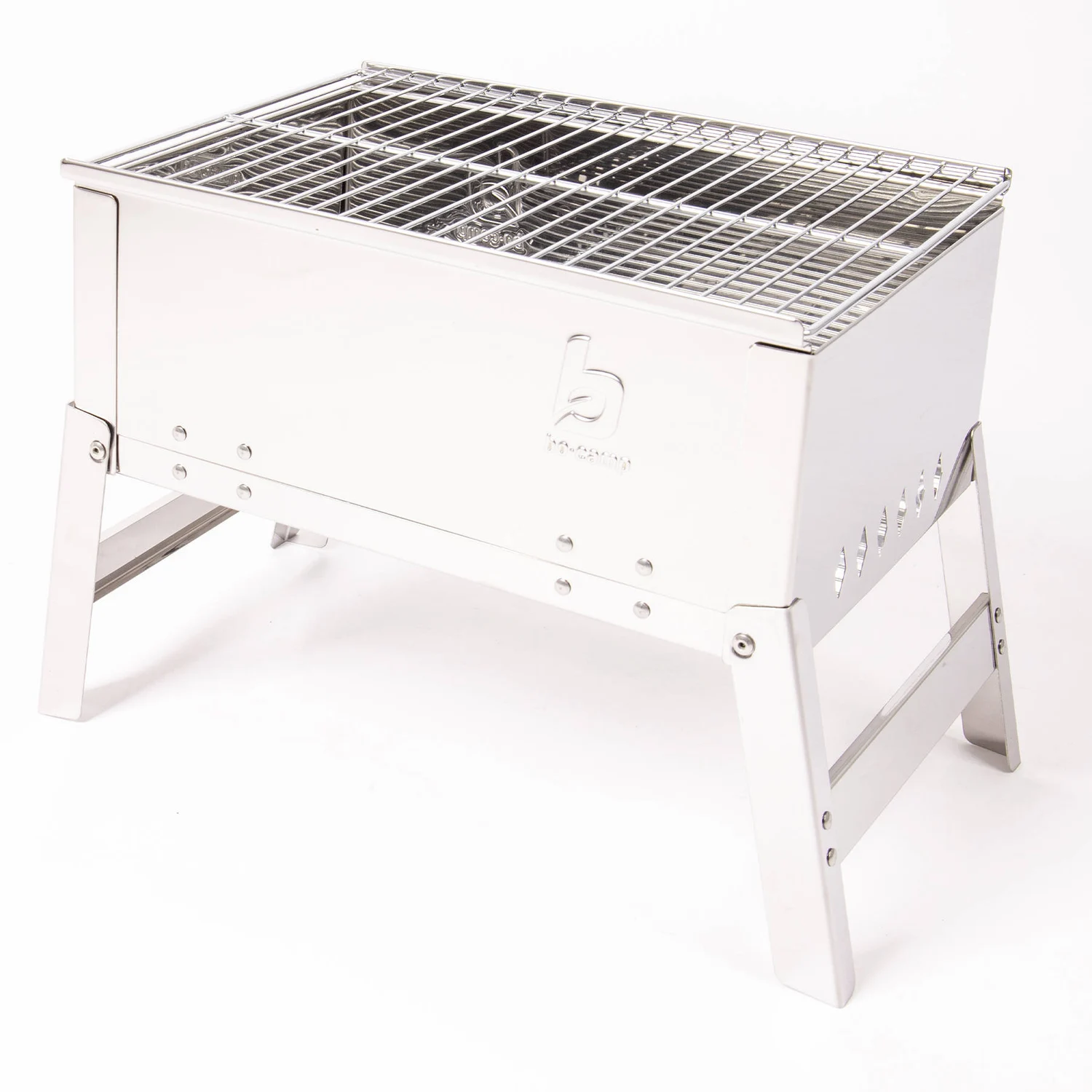 Гриль угольный складной Bo-Camp Compact Delux Silver нержавеющая сталь 33х22х27,5 см