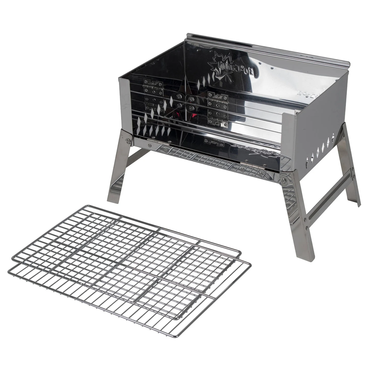Гриль угольный складной Bo-Camp Compact Delux Silver нержавеющая сталь 33х22х27,5 см