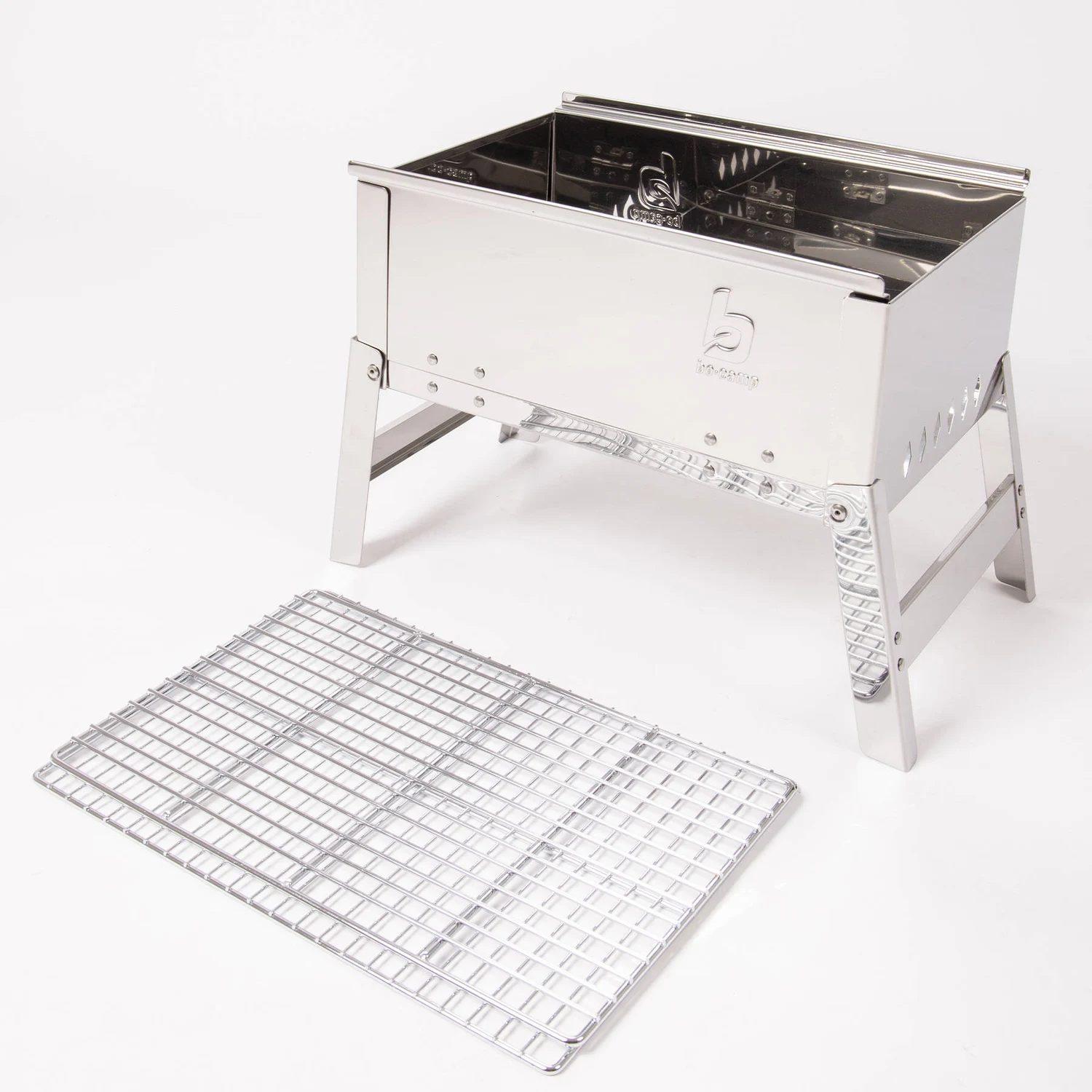 Гриль угольный складной Bo-Camp Compact Delux Silver нержавеющая сталь 33х22х27,5 см