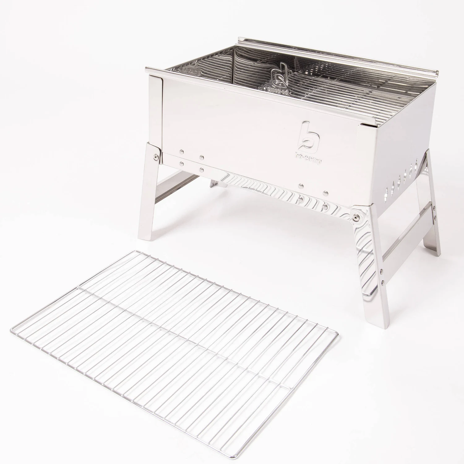 Гриль угольный складной Bo-Camp Compact Delux Silver нержавеющая сталь 33х22х27,5 см