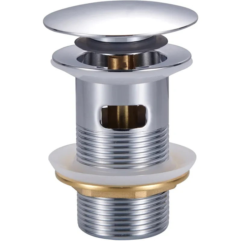 Донний клапан автоматичний Click-Clack 1 1/4" хром металевий з переливом Zerix BV-09