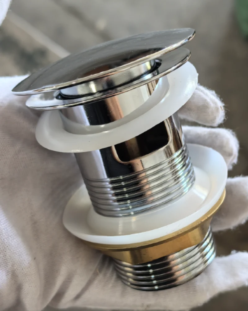 Донний клапан автоматичний Click-Clack 1 1/4" хром металевий з переливом Zerix BV-09