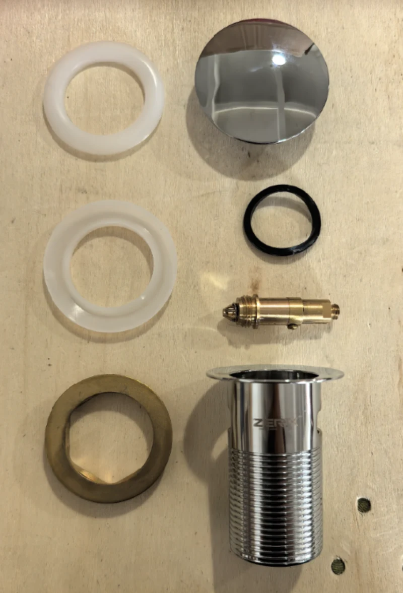 Донний клапан автоматичний Click-Clack 1 1/4" хром металевий з переливом Zerix BV-09