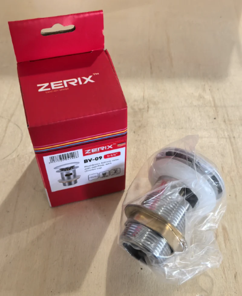 Донний клапан автоматичний Click-Clack 1 1/4" хром металевий з переливом Zerix BV-09