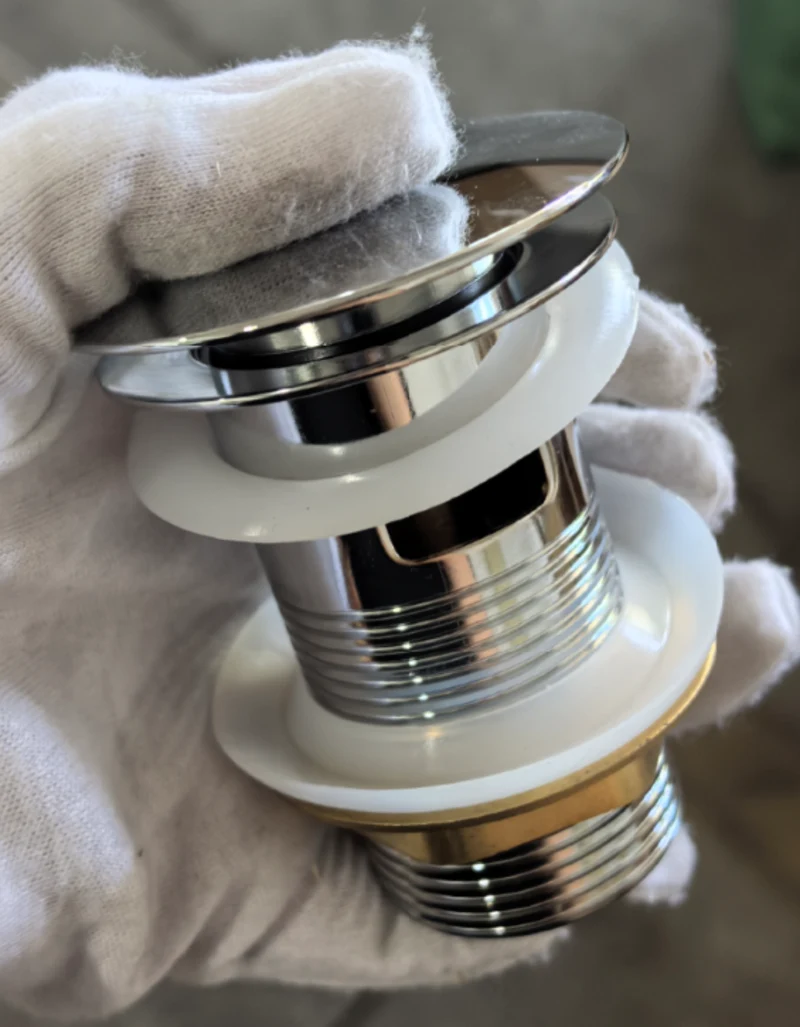 Донний клапан автоматичний Click-Clack 1 1/4" хром металевий з переливом Zerix BV-09