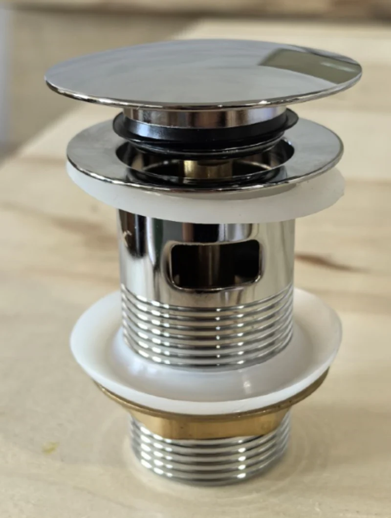 Донний клапан автоматичний Click-Clack 1 1/4" хром металевий з переливом Zerix BV-09