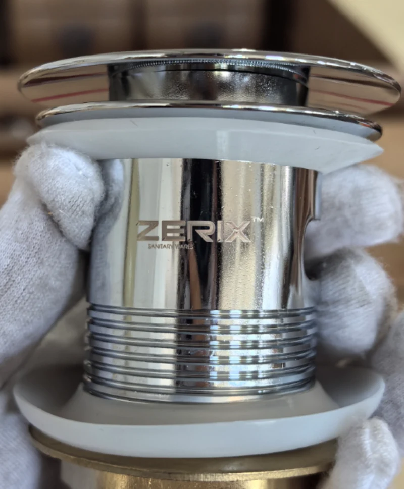 Донний клапан автоматичний Click-Clack 1 1/4" хром металевий з переливом Zerix BV-09
