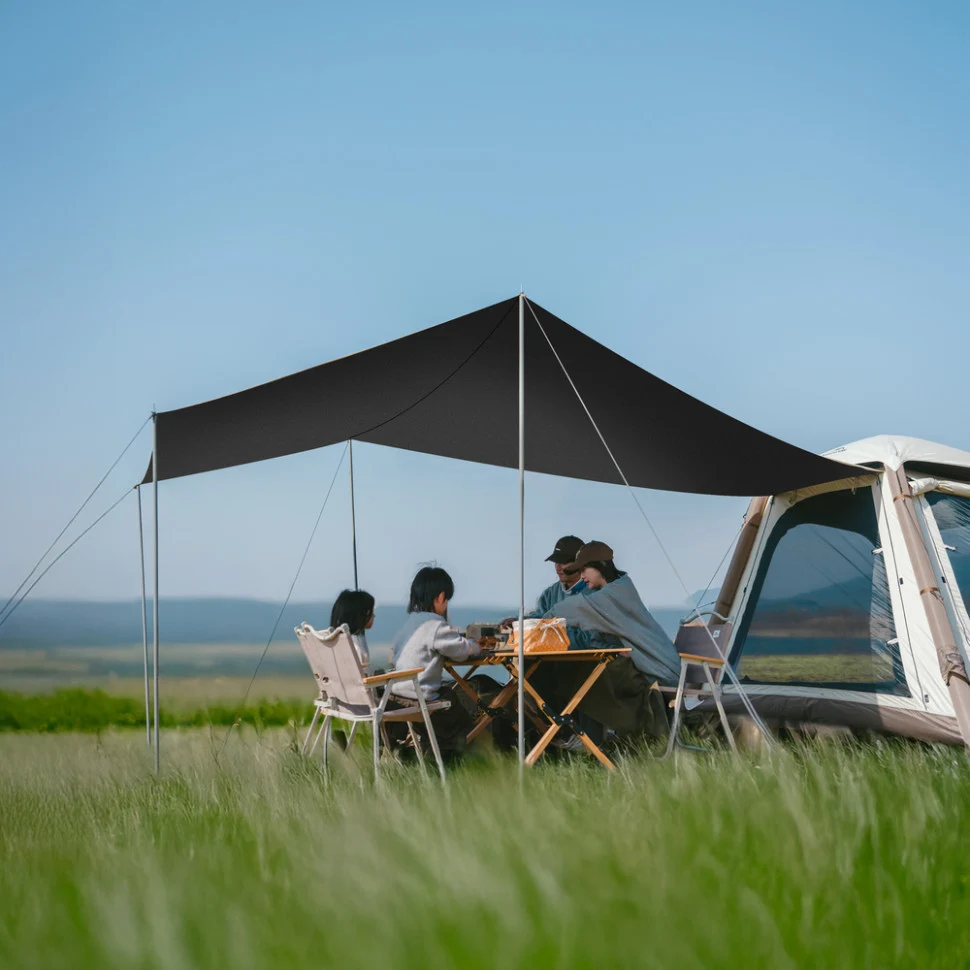 Намет чотиримісний автоматичний надувний Naturehike Ango 240х240х180 см поліестер коричневий