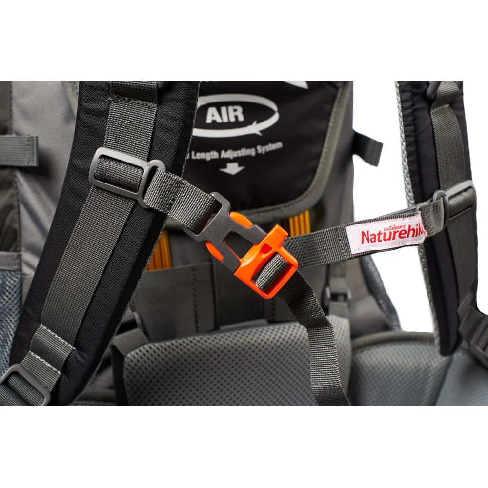 Рюкзак туристичний Naturehike NH70B070-B 70 л поліестер 75х27х33 см чорно-сірий