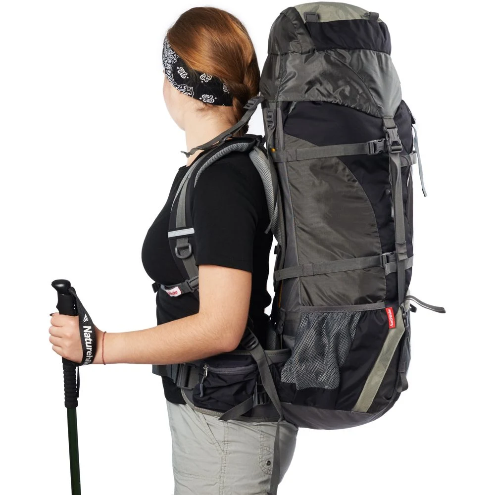 Рюкзак туристичний Naturehike NH70B070-B 70 л поліестер 75х27х33 см чорно-сірий